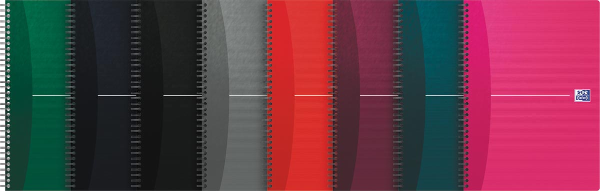 Oxford - Essentials spiraalschrift, 100 bladzijden, ft A4, geruit 5 mm, geassorteerde kleuren