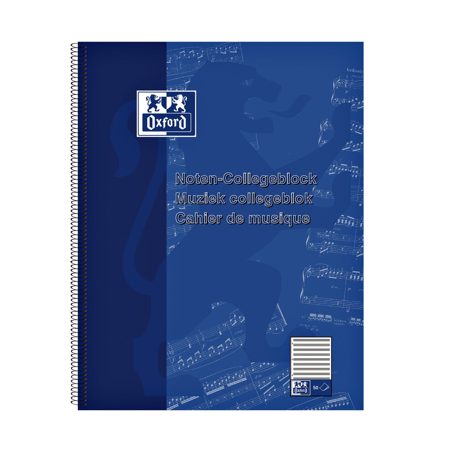 Oxford - Collegeblk oxf a4+ muziek 4gaats 100pag 80gr blauw | 10 stuks