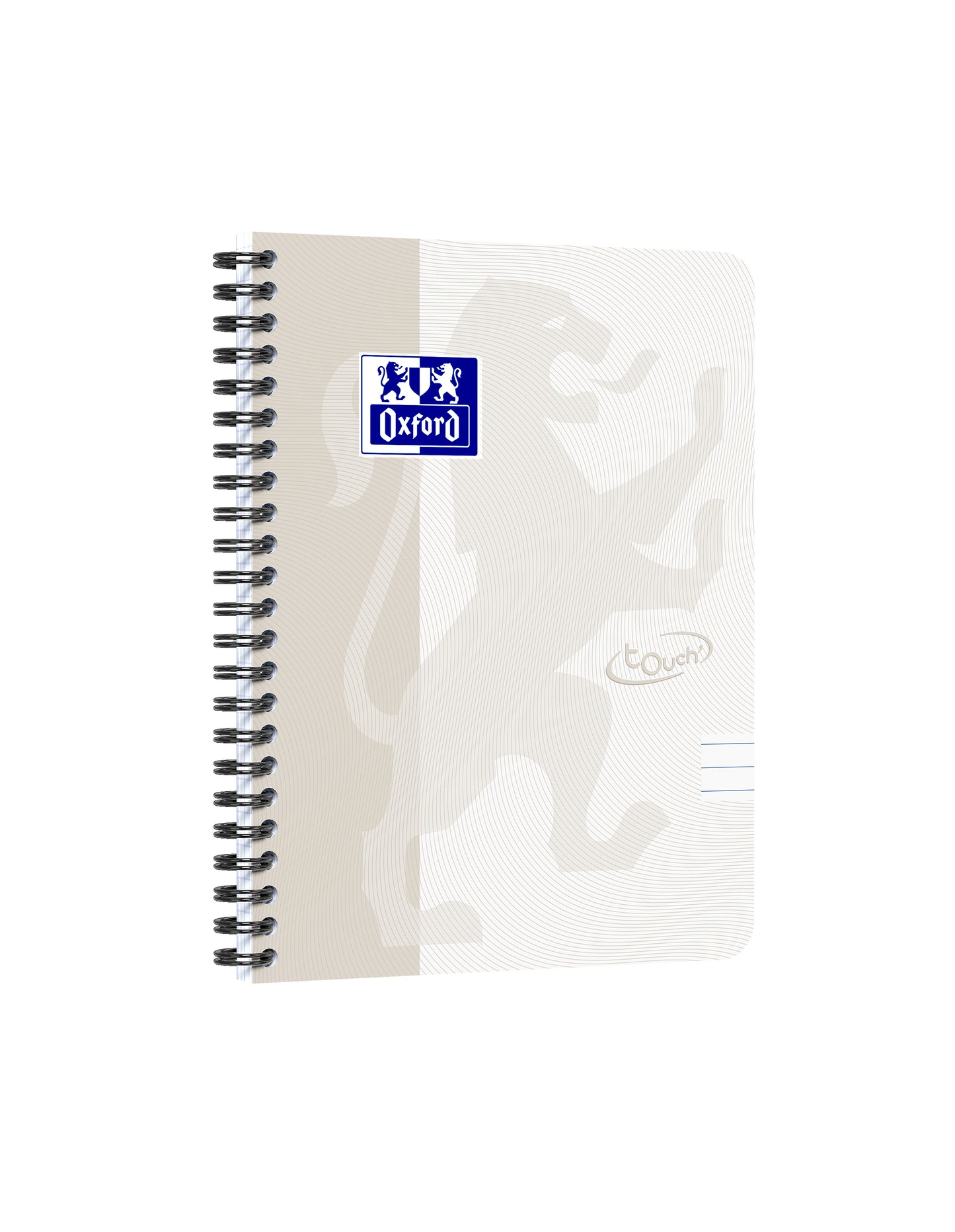 Oxford - Bloc spirale Touch A5 ligne 140 pages 80gr gris clair