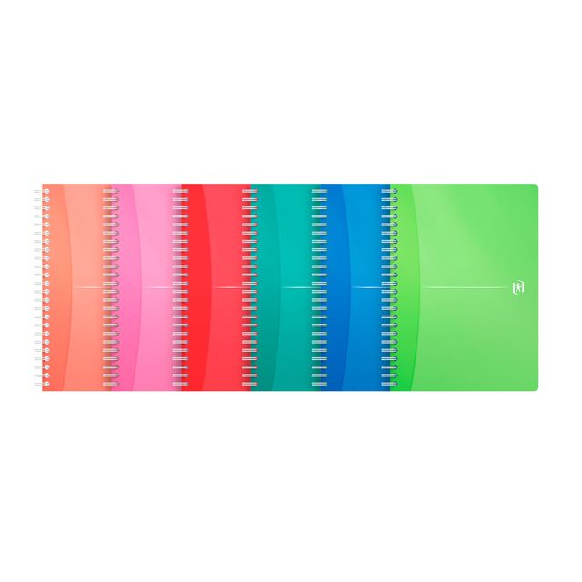 Oxford - Bloc spirale MyColours ligne A5 90 feuilles assorties | 5 pièces
