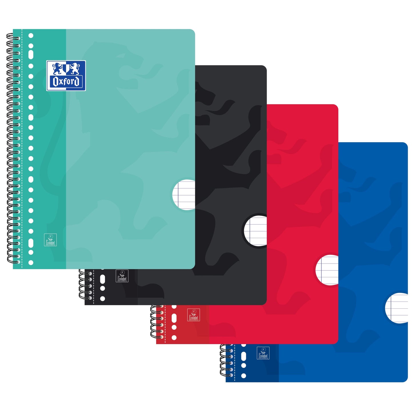 Oxford - Collegeblok School A4+ lijn 23-gaats 160 pagina's 80gr assorti | 10 stuks