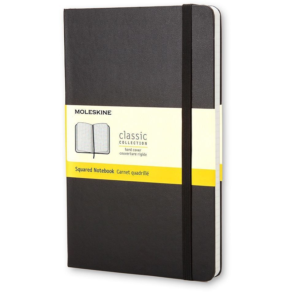 Moleskine - Notitieboek large 130x210 ruit 5x5 hc zw