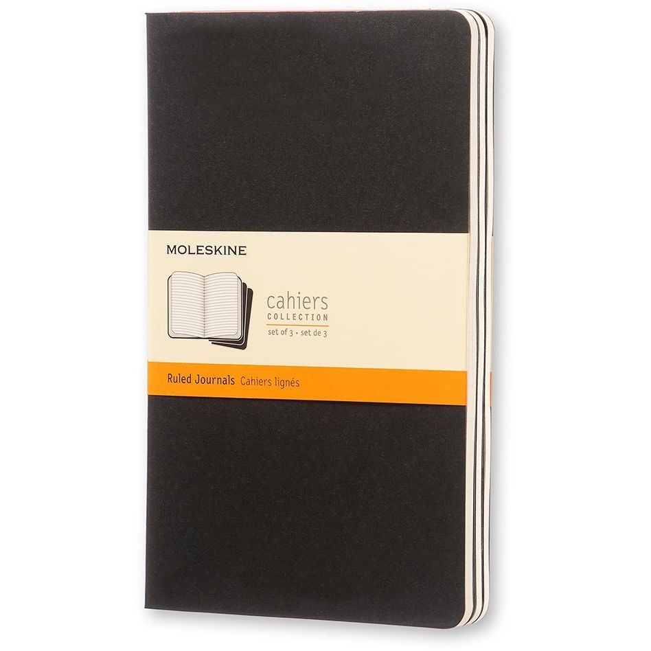 Moleskine – Notizbuch 130 x 210 mm, 160 Seiten, 70 g, schwarz, 3er-Set