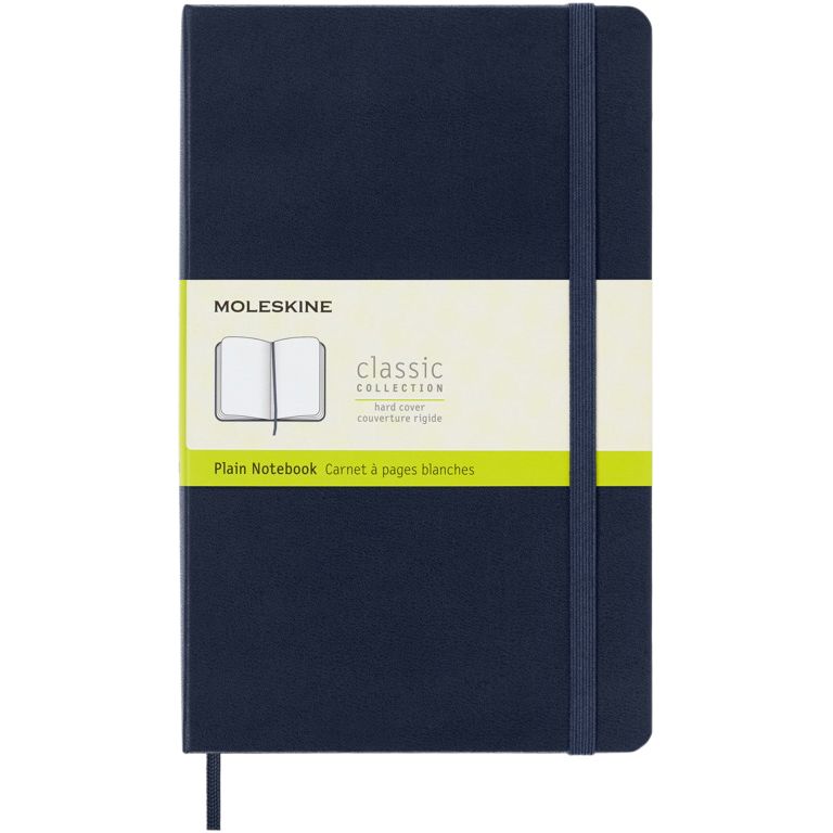 Moleskine - Carnet grand format 130x210mm couverture rigide vierge bleu saphir