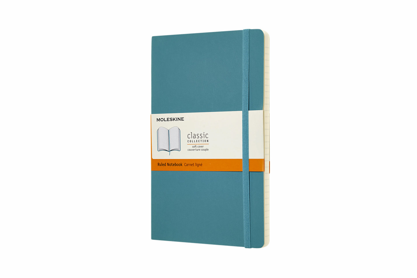 Moleskine – Notizbuch groß, 130 x 210 mm, Line-Softcover, riffblau