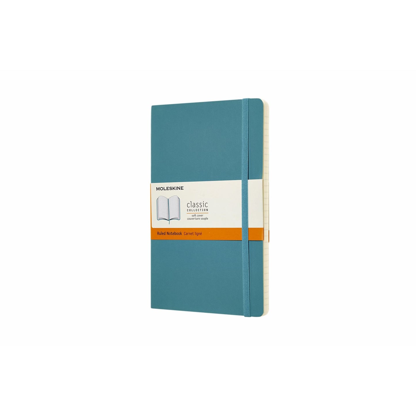 Moleskine - Carnet grand format 130x210mm ligne couverture souple bleu récif
