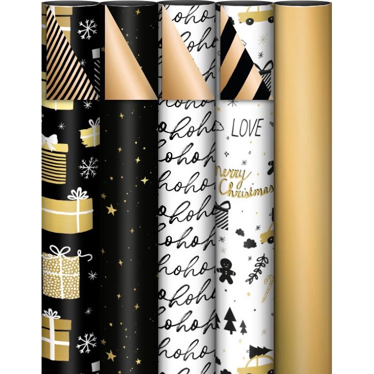 KP - geschenapier Black Gold, 70 cm x 2 m, couleurs assorties