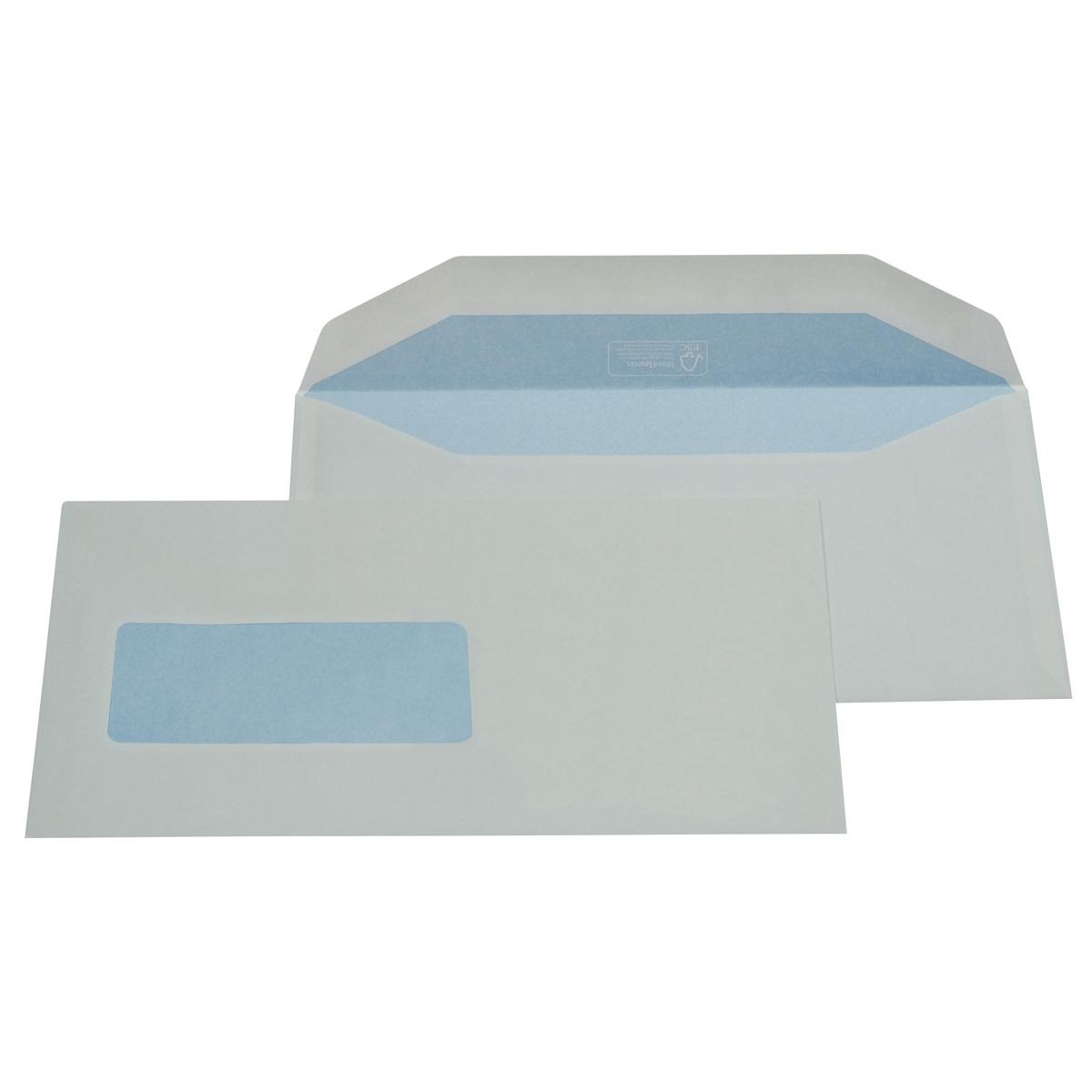 Galerie - enveloppes pi 114 x 229 mm, avec fenêtre à gauche (pi 40 x 110 mm), gommées, boîte de 500 pièces