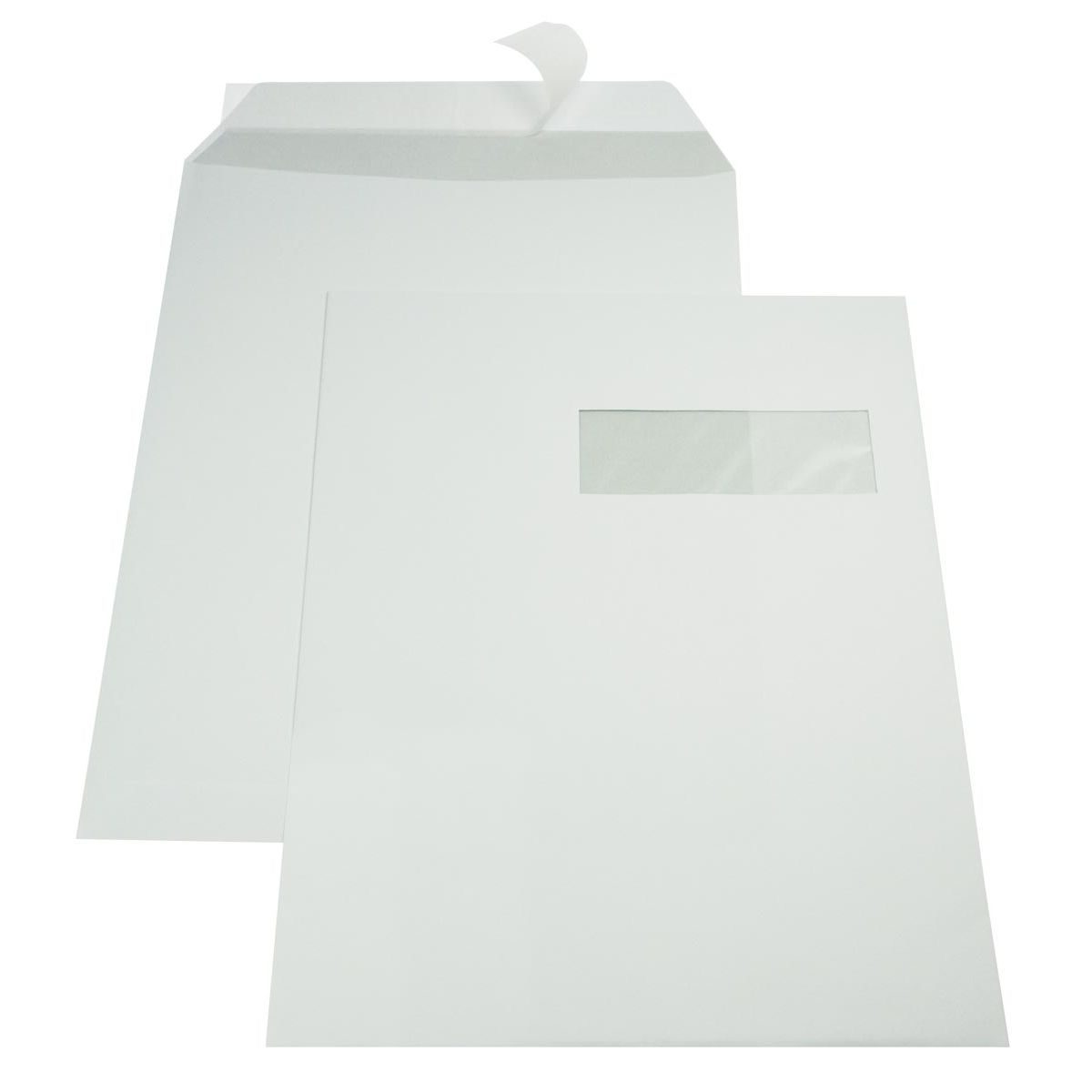 Gallery - enveloppen ft 229 x 324 mm, venster rechts, stripsluiting, binnenzijde grijs, doos van 250 stuks