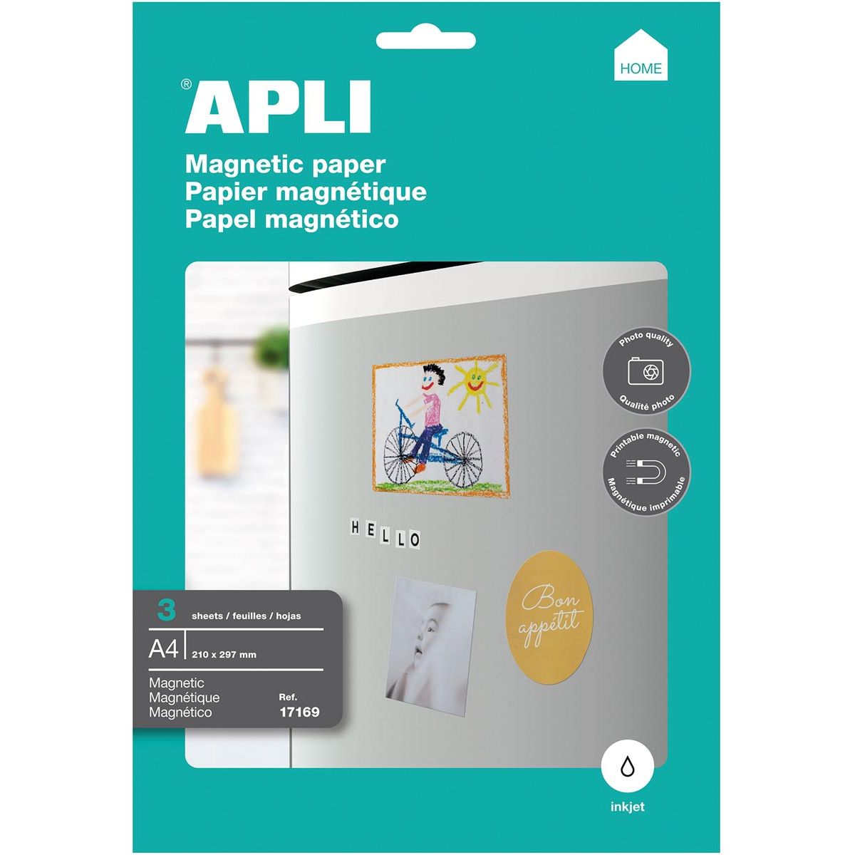 Apli - Magnetpapier, Packung mit 3 Blatt