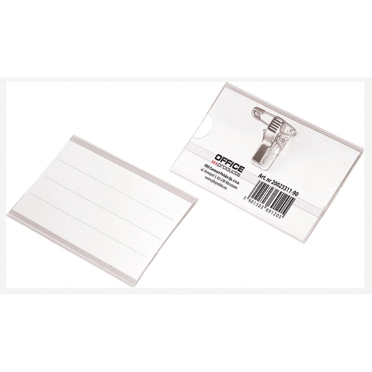 OFFICE products - badge met combiklem, 90 x 57 mm