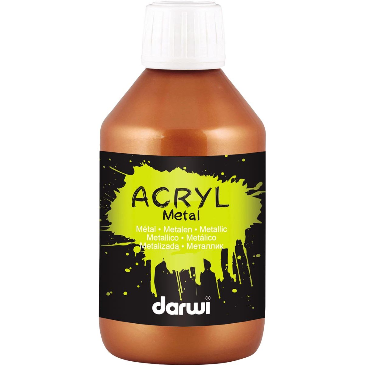 Darwi - Acrylfarbe Metalleffekt, Flasche mit 250 ml, Bronze