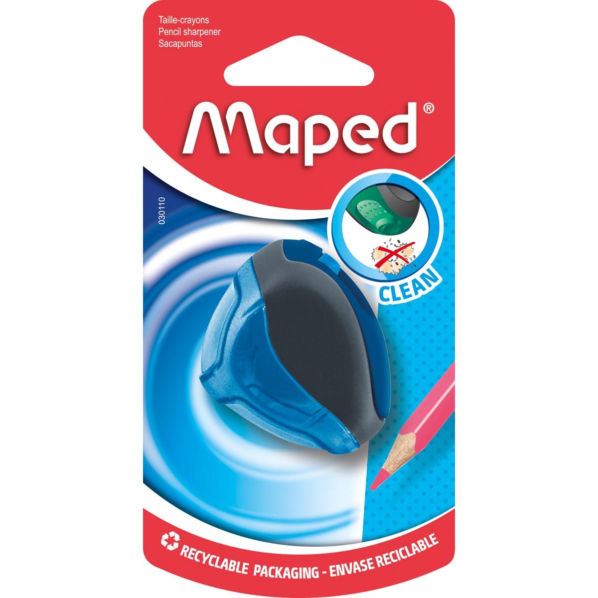 Maped - Bleistiftspitzer Clean 1-Loch, auf Blister