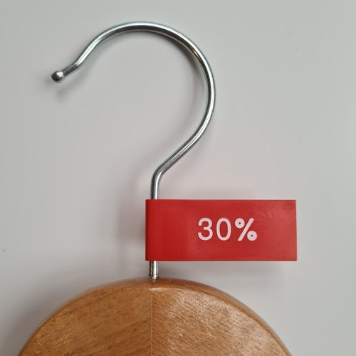 Klika - Etiquette fanion plastique couleur rouge 30%