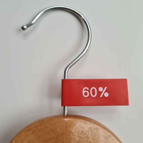 Klika - Etiquette fanion plastique couleur rouge 60%