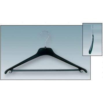 Klika - Cintre combiné 45 cm noir avec barre à pantalon