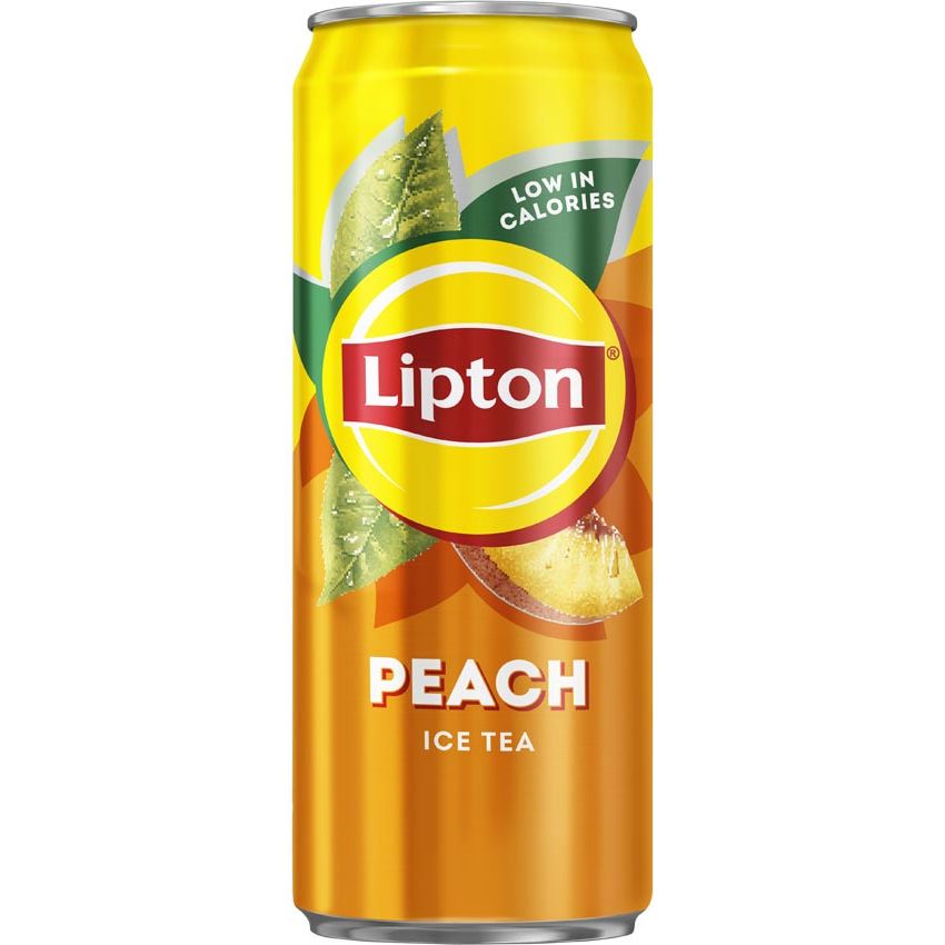 Lipton Ice Tea - Ice Tea Peach frisdrank, niet bruisend, sleek blik van 33 cl, pak van 24 stuks