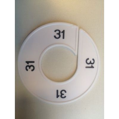 Klika - Maatring 9cm wit/zwart 31