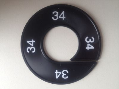 Klika - Maatring 9cm zwart/wit 34