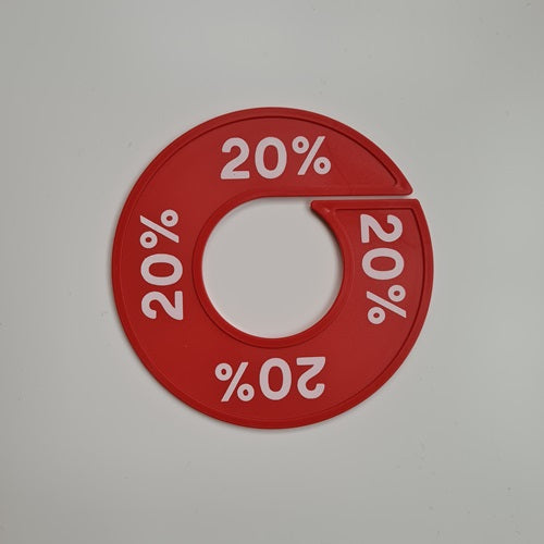 Klika - Maatring 9 cm rood/wit 20%