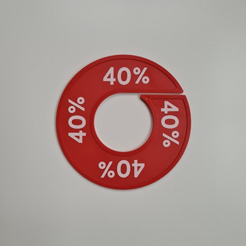 Klika - Taille bague rouge/blanc 40%