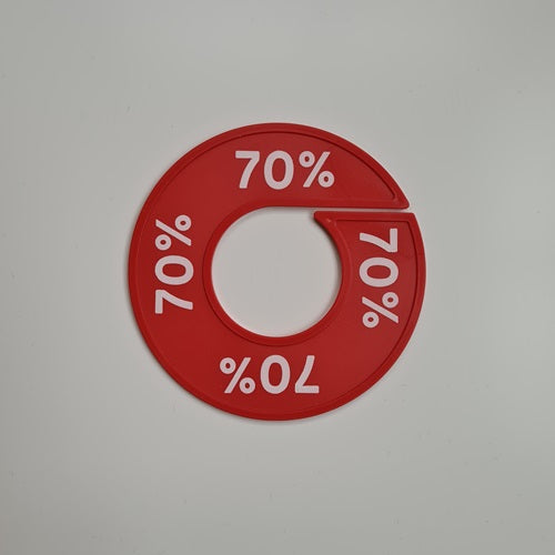 Klika - Maatring 9 cm rood/wit 70%