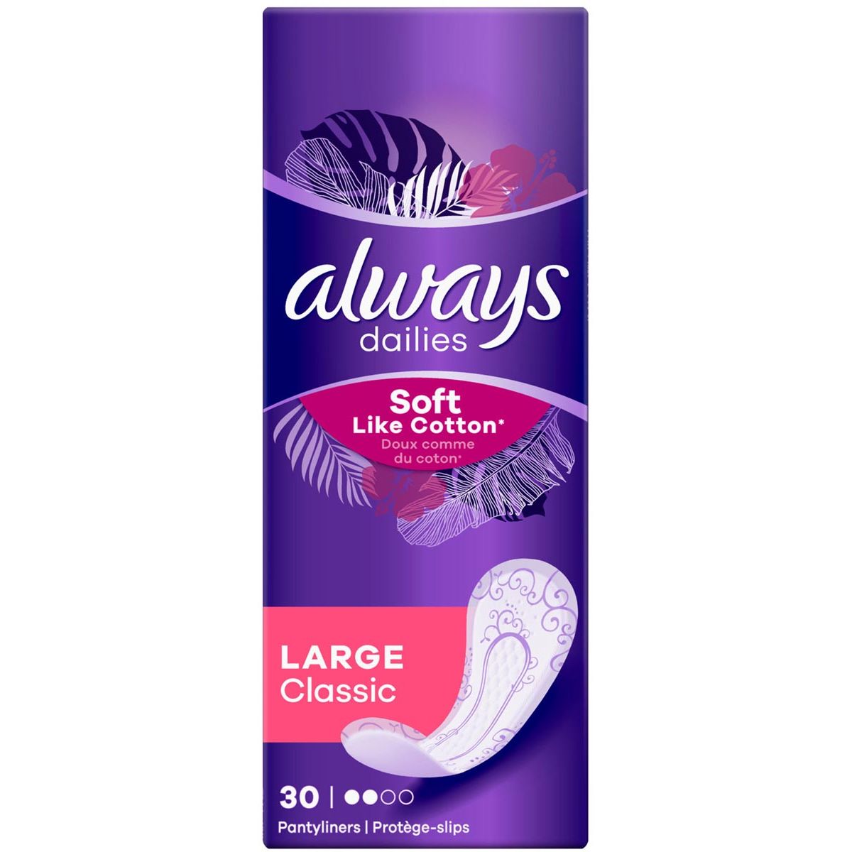 Always - Soft Like Cotton Slipeinlage Large Classic, Packung mit 30 Stück