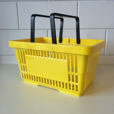 Klika - Panier de courses jaune 2 anses 22 litres