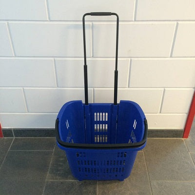 Klika - Chariot de courses 34L Shop Roll bleu 4 pièces