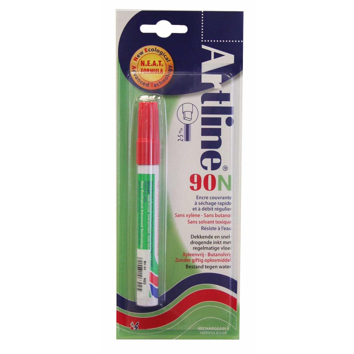 Artline - Permanent marker 90N rood, op blister