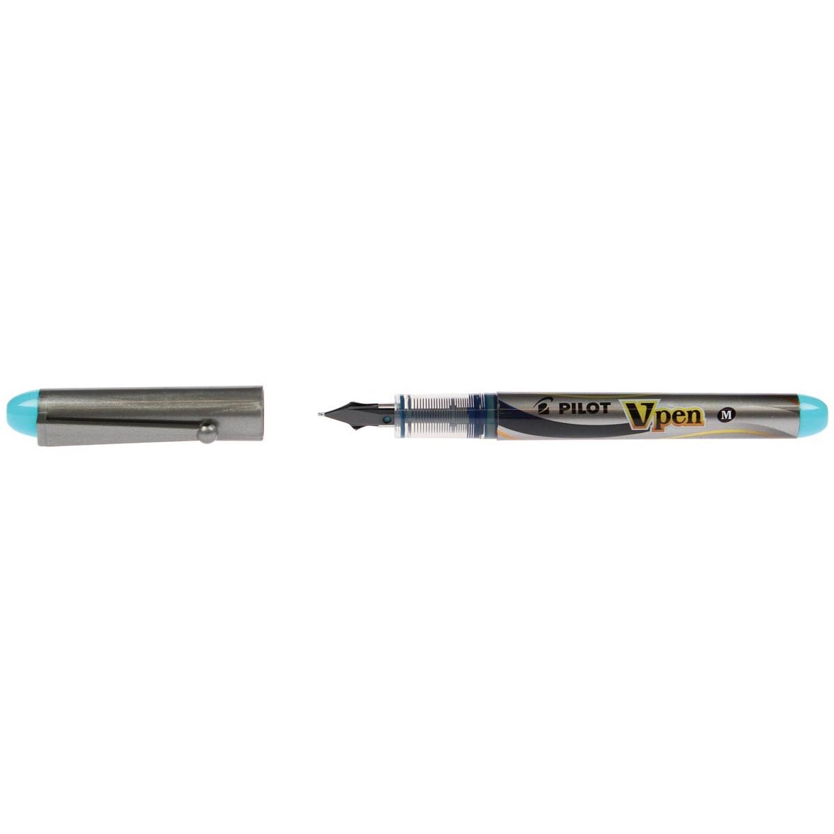 Pilot - Füllfederhalter V-Pen Silver Türkis