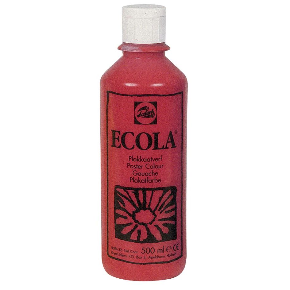 Talens - Ecola plakkaatverf flacon van 500 ml, karmijn