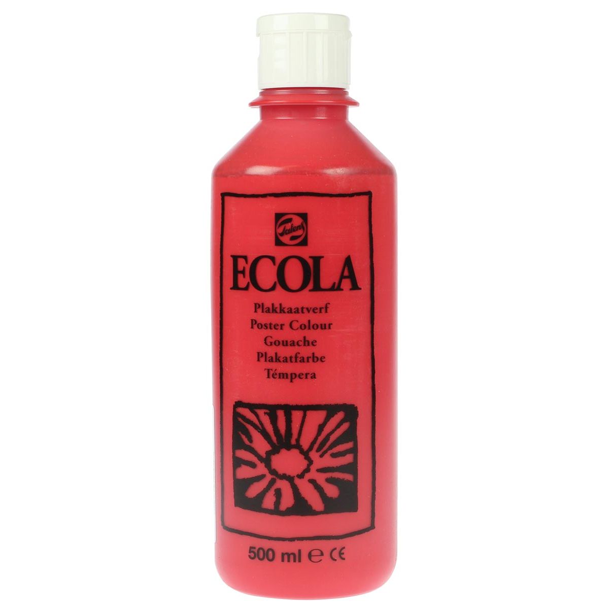 Talens - Ecola plakkaatverf flacon van 500 ml, scharlaken