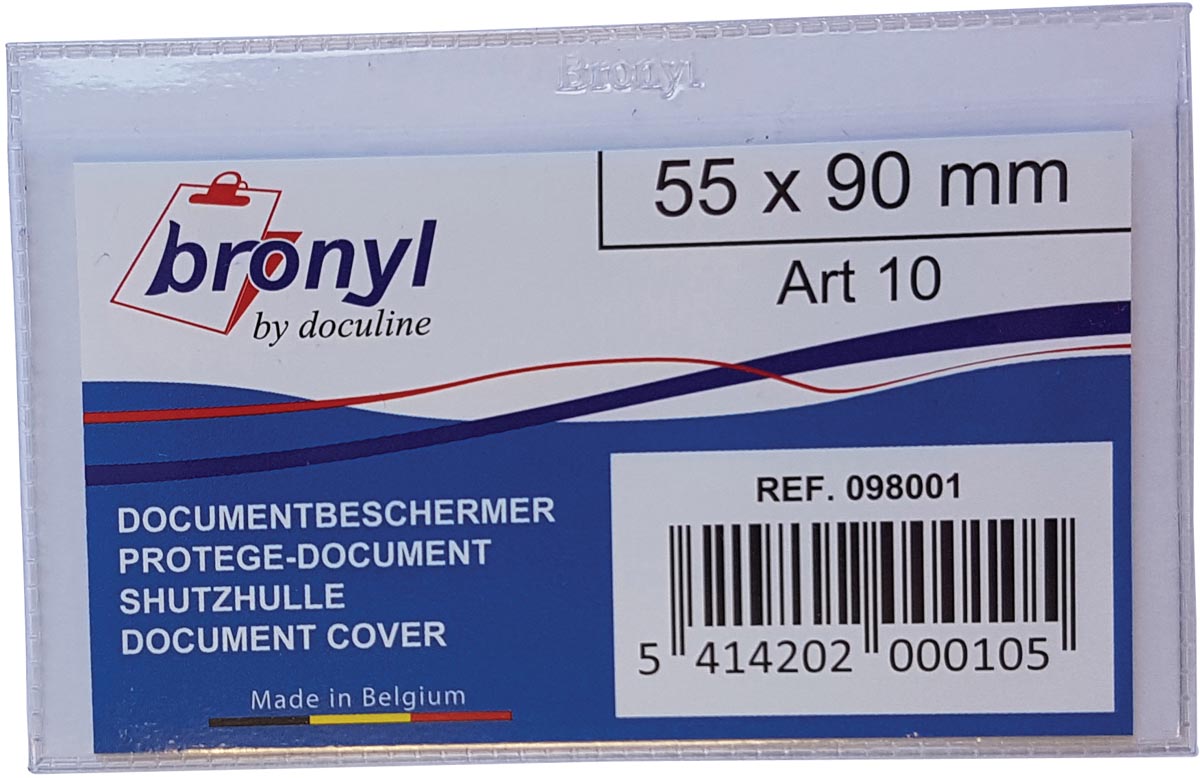 Bronyl - Dossier en U en PVC transparent de 140 microns, pieds carte de crédit