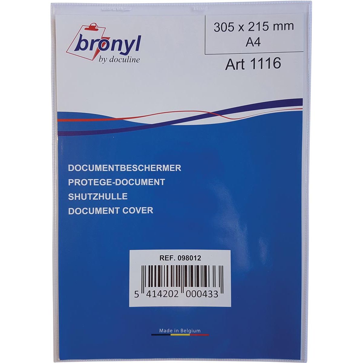 Bronyl - U-mapje uit transparante PVC van 180 micron, ft A4