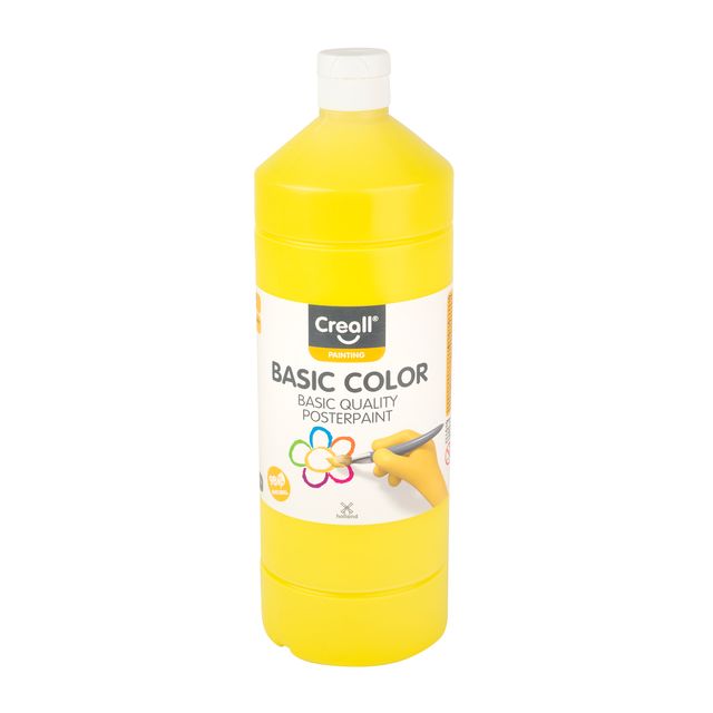 Creall - Peinture pour affiches jaune basique 1000ml | 6 pièces