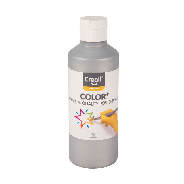 Creall - Plakkaatverf zilver 250ml | 6 stuks