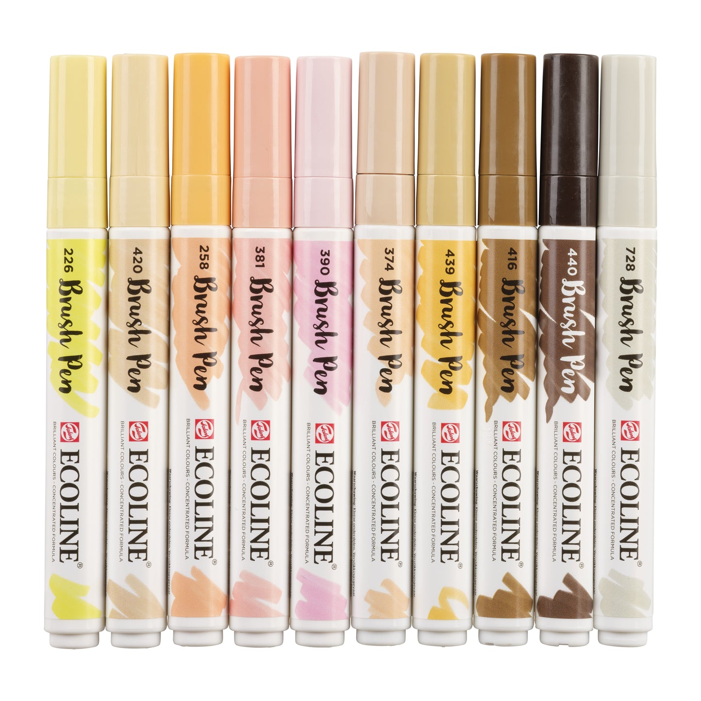 Talens - Brushpen Ecoline set de 10 pièces peau | 3 pièces