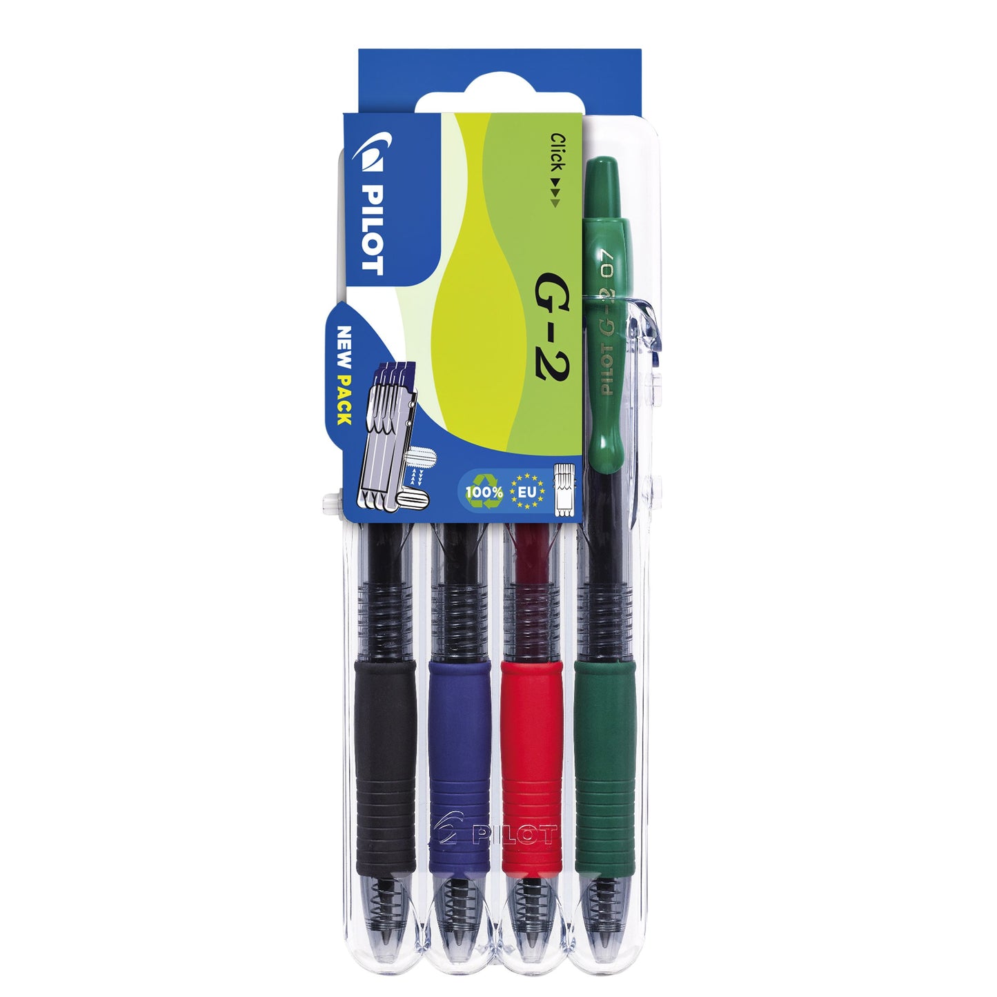 Pilot - Gelschrijver clicker medium basis assorti Set2Go à 4 stuks