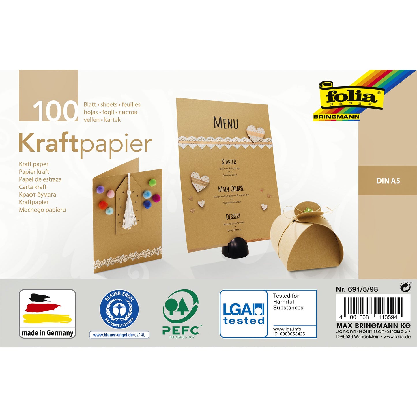 Folia Paper - Papier kraft Folia A5 120gr 100 feuilles