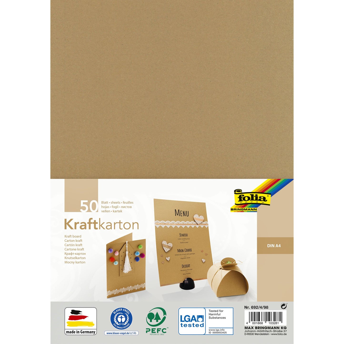 Folia Paper - Kraftpapier folia a4 230gr 50 vel