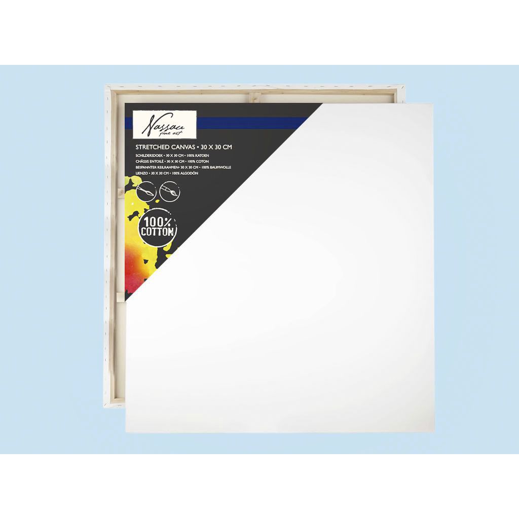 Nassau Fine Art - Canvas 30x30cm 100 procent katoen | 12 stuks
