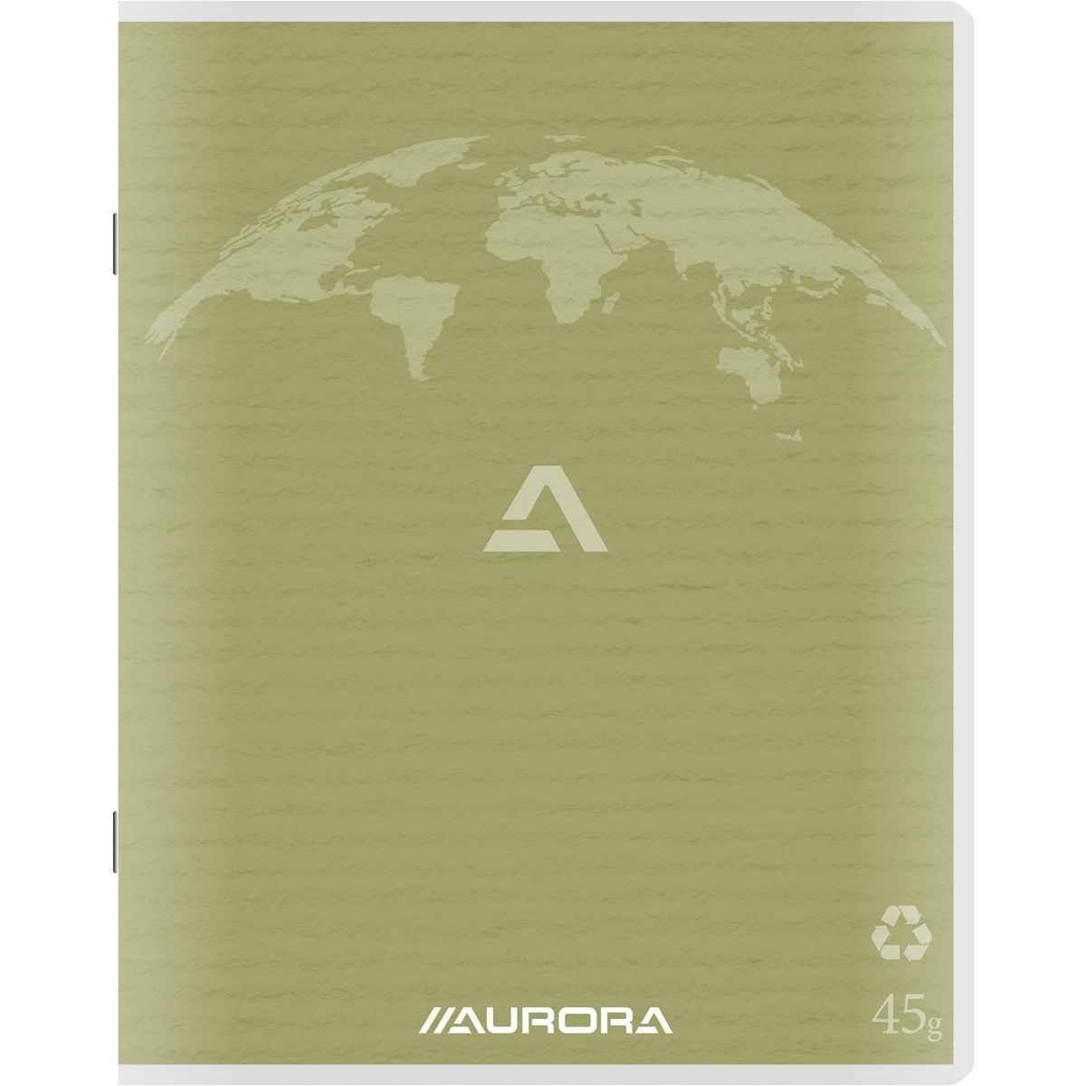 Aurora - Carnet d'écriture de 45 pages en papier recyclé, 200 pages, ligné, vert mousse
