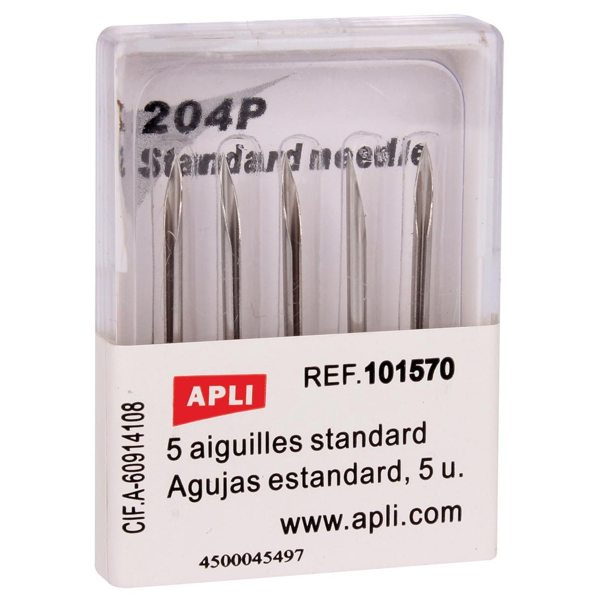 Apli - aiguilles pour pistolet textile standard, boîte de 5 pièces
