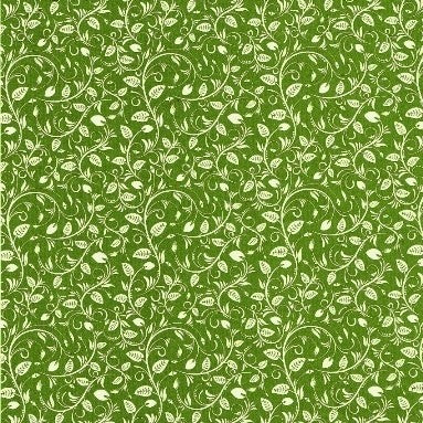 Klika - Papier cadeau Papier cadeau Feuilles blanches sur vert nervuré 50 cm
