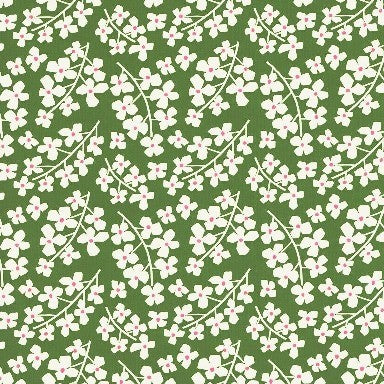 Klika - Papier cadeau Papier cadeau Marguerite vert sur blanc nervuré 30 cm