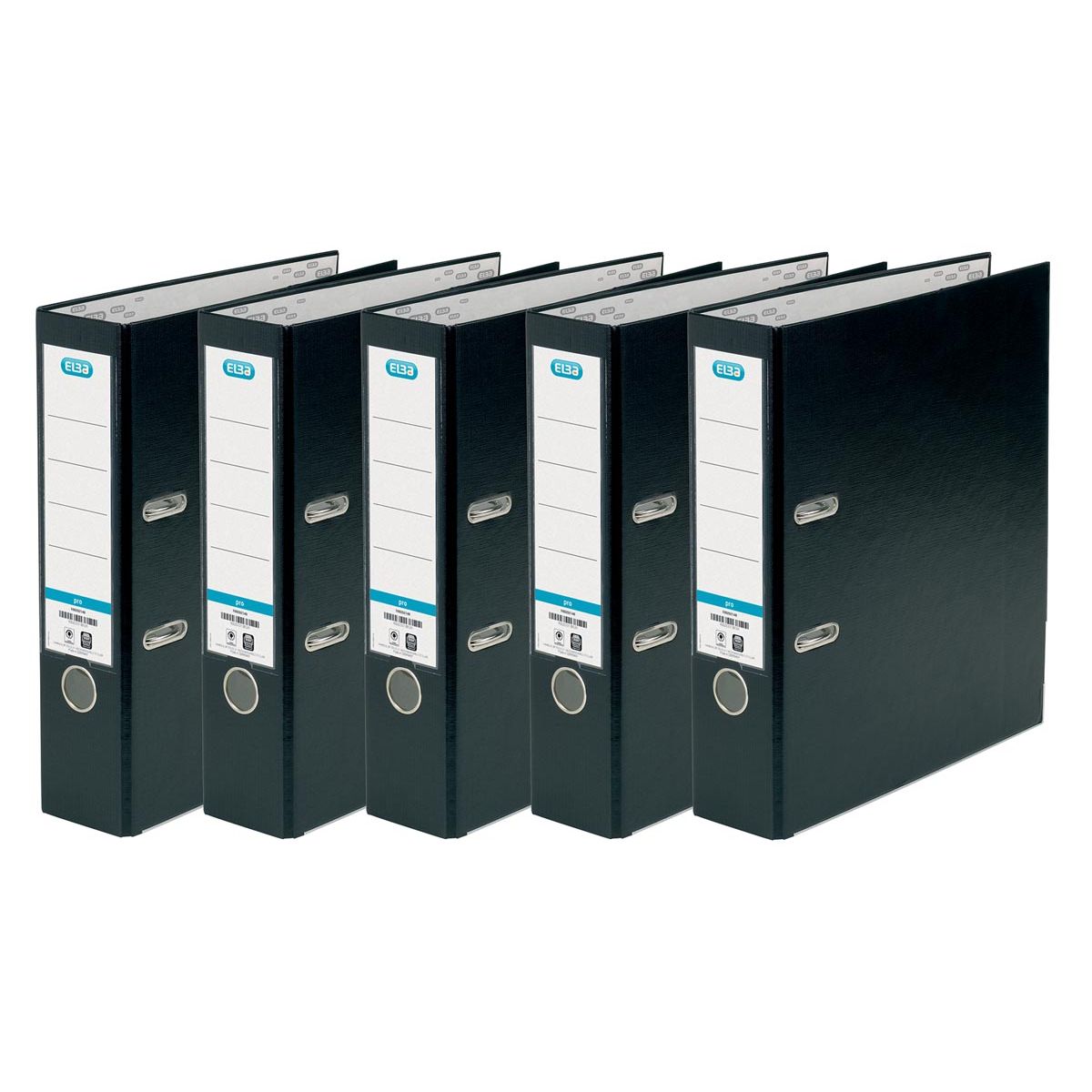 Elba - ordner Smart Pro+, rug van 8 cm, pak van 5 stuks, zwart