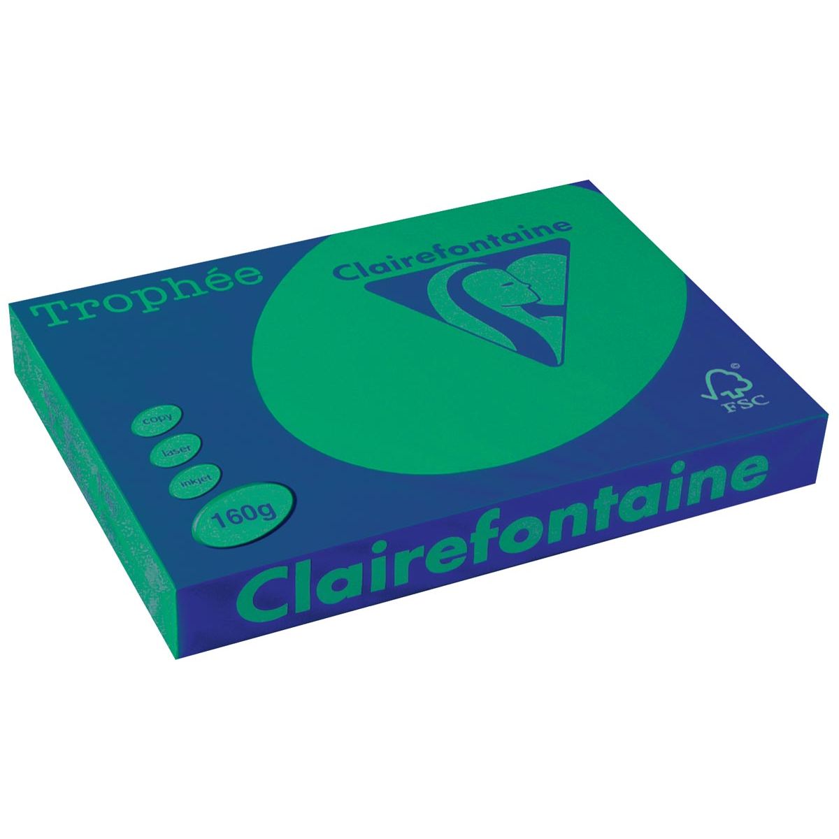 Clairefontaine - Trophée Intens, gekleurd papier, A3, 160 g, 250 vel, dennengroen