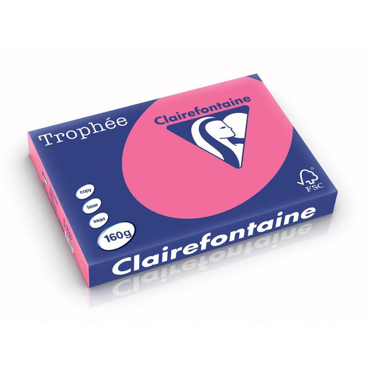 Clairefontaine - Trophée Intens, gekleurd papier, A3, 160 g, 250 vel, fuchsia
