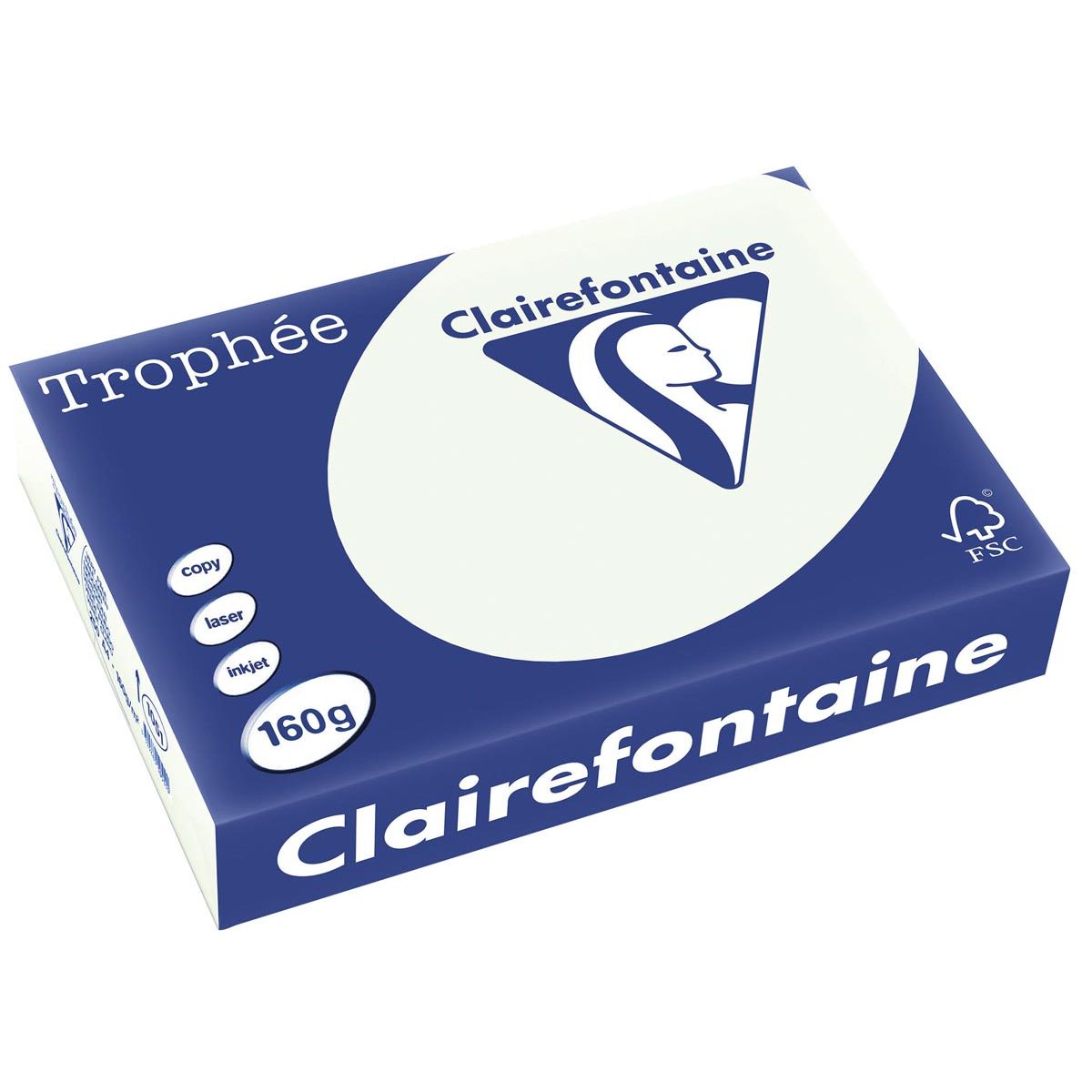 Clairefontaine - Trophée tel, gekleurd papier, A4, 160 g, 250 vel, lichtgroen